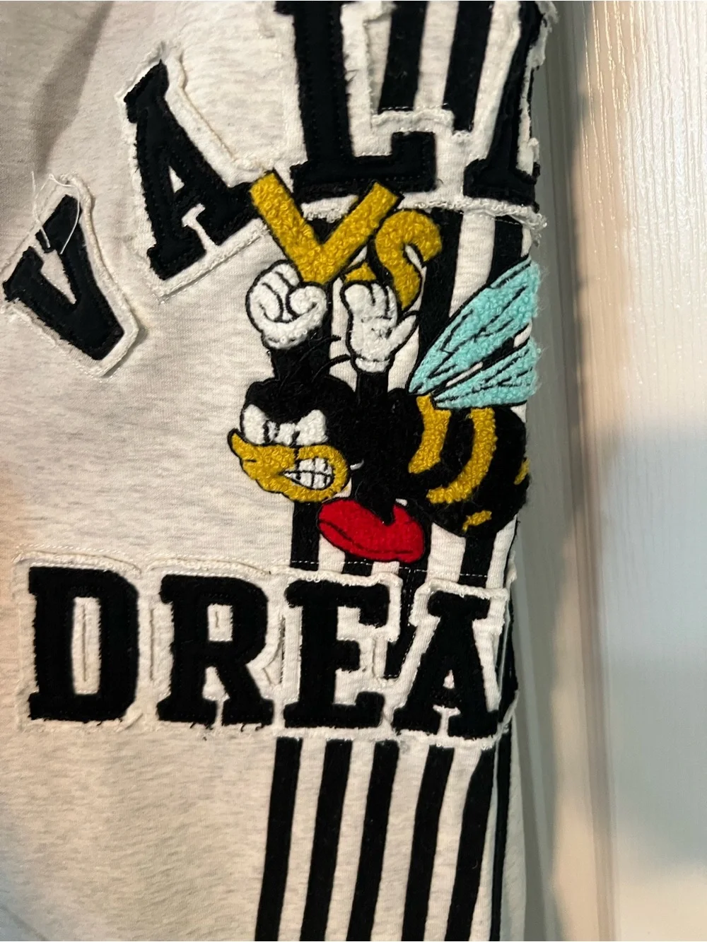 Valley dreams Gray Graphic Sweatpants with Side Stripes